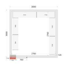TEFCOLD CRNF3030 Policový regálový modul sada 